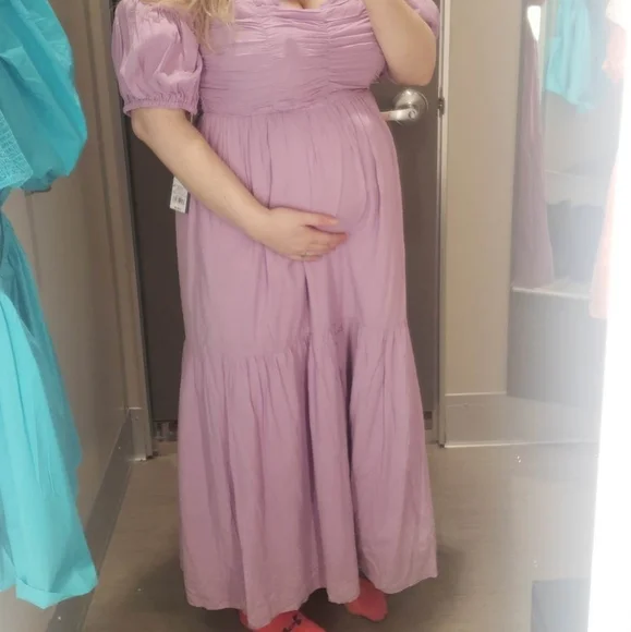 Purple Off Shoulder Long Dress - Picture 2 of 2